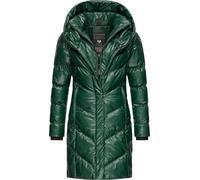 Ragwear Damen wasserdichter shiny Mantel lange warme Winterjacke mit großer Kapuze Natalka Bling YOUMODO Green Gr. M