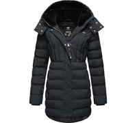 Ragwear Damen wasserdichter Wintermantel Steppmantel mit Kapuze Ashanta Black24 Gr. S