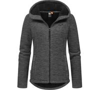 Ragwear Damen weiche Strickjacke leichte Übergangsjacke mit kuscheligem Teddyfleece und Kapuze Lyshka Melange YOUMODO Dark Grey Gr. XXL