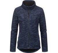 Ragwear Damen weiche Strickjacke Übergangsjacke mit Teddy-Fleece und Stehkragen Liram Melange YOUMODO Navy Gr. 4XL