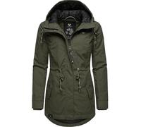 Winterjacke RAGWEAR "Monadis Black Label", Damen, Gr. XS (34), grün (olivgrün), Außenmaterial: 65% Polyester, 35% Baumwolle. Innenfutter: 100% Polyester. Wattierung: 100% Polyester, figurbetont Po-bed