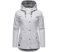 Ragwear Damen Winterjacke kurze Regenjacke wasserdicht warm gefüttert mit Kapuze Marge Light Grey022 Gr. L