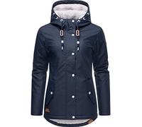 Ragwear Damen Winterjacke kurze Regenjacke wasserdicht warm gefüttert mit Kapuze Marge Navy022 Gr. M