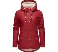 Ragwear Damen Winterjacke kurze Regenjacke wasserdicht warm gefüttert mit Kapuze Marge Red022 Gr. XL