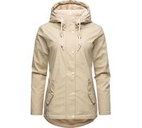 Ragwear Damen Winterjacke kurze Regenjacke wasserdicht warm gefüttert mit Kapuze Marge Sand23 Gr. M