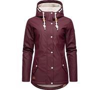Ragwear Damen Winterjacke kurze Regenjacke wasserdicht warm gefüttert mit Kapuze Marge Wine Red22 Gr. XL