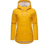 Ragwear Damen Winterjacke kurze Regenjacke wasserdicht warm gefüttert mit Kapuze Marge Yellow022 Gr. XL