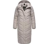 Ragwear Damen Winterjacke langer Regenmantel Steppmantel wasserdicht warm gefüttert mit Kapuze Suminka Bone Gr. M