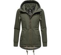 Ragwear Damen Winterjacke Outdoorjacke wasserdicht mit Kapuze YM-Danka Dark Olive22 Gr. XL
