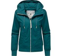 Outdoorjacke RAGWEAR "Lumie YOUMODO", Damen, Gr. S (36), petrol, Obermaterial: 65% Polyester, 35% Baumwolle, Innenfutter: 100% Polyester, Wattierung: 100% Polyester, lässig geschnitten hüftlang, hoch 