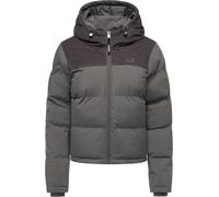 Ragwear Damen Winterjacke warme Steppjacke wasserdicht mit Kapuze aus Kord Amazze Stone Grey25 Gr. M