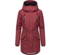 Ragwear Damen Wintermantel Warmer atmungsaktiver und wasserdichter Parka mit Teddyfell gefüttert und mit Kapuze Elsien YOUMODO Wine Red25 Gr. M