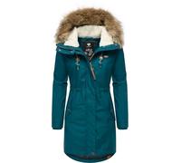 Ragwear Damen Wintermantel warmer Parka lang mit abnehmbarem Kunstfell Tawny Dark Green22 Gr. S