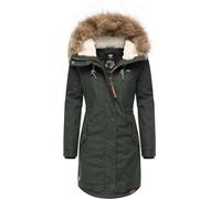 Winterjacke RAGWEAR "Tawny" Gr. XL (42), grün (flaschengrün) Damen Jacken Lange stylischer Winterparka mit großer Kapuze und Kunstfellkragen (29375700-XL)