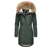 Ragwear Damen Wintermantel Warmer Parka lang mit abnehmbarem Kunstfell Tawny Intl XS-6XL