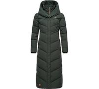 Ragwear Damen Wintermantel warmer Steppmantel extralang mit Kapuze Natalka Extralong Intl Dark Green Gr. 4XL
