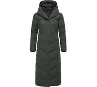 Ragwear Damen Wintermantel warmer Steppmantel extralang mit Kapuze Natalka Extralong Intl Dark Olive25 Gr. XL