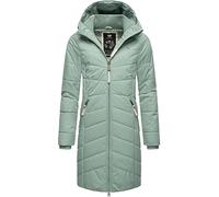 Ragwear Damen Wintermantel Warmer Steppmantel lang mit Kapuze Dizzie Coat Dusty Green23 Gr. M