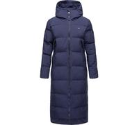 Ragwear Damen Wintermantel warmer wasserdichter und atmungsaktiver Steppmantel extralang mit Kapuze Patrise YOUMODO Midnight24 Gr. XL