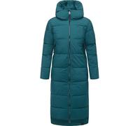 Ragwear Damen Wintermantel warmer wasserdichter und atmungsaktiver Steppmantel extralang mit Kapuze Patrise YOUMODO Pine Green25 Gr. XXL