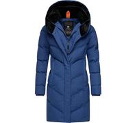 Ragwear Damen Wintermantel Warmer wasserdichter und atmungsaktiver Steppmantel lang mit Kapuze und hohem Teddy-Fleece-Kragen Natalka Cosy YOUMODO XS-6XL