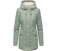 Winterjacke RAGWEAR "Monadena Parka YOUMODO", Damen, Gr. XXL (44), graugrün, Obermaterial: 68% Baumwolle, 32% Nylon; Innenfutter: 100% Polyester; Wattierung: 100% Polyester, figurbetont Po-bedeckend,