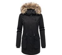 Ragwear Damen Winterparka warme Winterjacke mit Kapuze und (abnehmbarem) Kunstfell Ellsa B YOUMODO Black Gr. XL