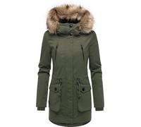 Ragwear Damen Winterparka warme Winterjacke mit Kapuze und (abnehmbarem) Kunstfell Ellsa B YOUMODO Dark Olive Gr. L