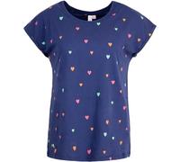 Kurzarmshirt RAGWEAR "DIONA PRINT", Damen, Gr. L, night blau, Jersey, Obermaterial: 50% Baumwolle, 50% Modal, normal, Rundhals, Shirts, Bestseller aus Baumwoll-Modal-Mix mit allover Print (72488113-L)