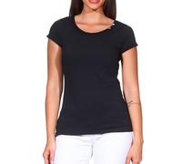 ragwear Damen T-Shirt FLLORAH GOTS black Größe S