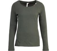 Ragwear Fllorah Long GOTS Longsleeve Damen (DE/NL/SE/PL, Alphanumerisch, L, Regular, Regular, Dark Olive)