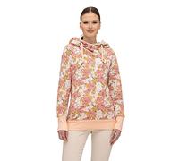 Ragwear GRIPY Light Flowers Damen Frauen Kapuzenjacke,Zip Hoodie,Sweatjacke,Stehkragen,Seitentaschen,Orange,XS