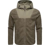 Ragwear Herren Fleecejacke kurze Teddyfleece-Jacke warm mit hohem Kragen Adar Mocca Gr. 3XL