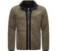 Ragwear Herren Fleecejacke kurze Teddyfleece-Jacke warm mit hohem Kragen Noory Mocca Gr. L