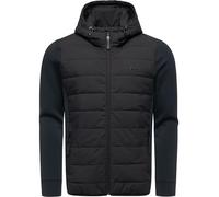 Ragwear Herren Funktions-Übergangsjacke mit Kapuze im Materialmix leichte Steppjacke Rendy Tech YOUMODO Black Gr. S