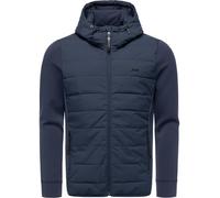 Ragwear Herren Funktions-Übergangsjacke mit Kapuze im Materialmix leichte Steppjacke Rendy Tech YOUMODO Navy Gr. L