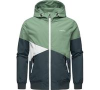 Ragwear Herren leichte Übergangsjacke in Block-Muster wasserdicht atmungsaktiv mit Kapuze Renad YOUMODO Dark Grey Gr. 6XL
