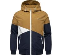Ragwear Herren leichte Übergangsjacke in Block-Muster wasserdicht atmungsaktiv mit Kapuze Renad YOUMODO Navy Gr. M