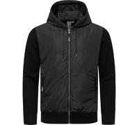 Ragwear Herren leichte Übergangsjacke Kurze Frühlingsjacke mit Verstellbarer Kapuze und weichen Strickärmeln Ronel YOUMODO Black Gr. XL
