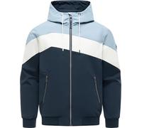 Ragwear Herren leichte Übergangsjacke kurze Jacke wasserdicht und atmungsaktiv mit Kapuze Stewie Block YOUMODO Dusty Blue Gr. L