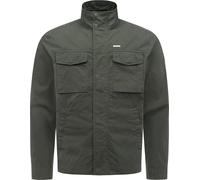 Outdoorjacke RAGWEAR "Murpho", Herren, Gr. M (50), grün (schwarz olive), Material: 72% Baumwolle, 28% Nylon, gerade hüftbedeckend, hoch geschlossener Ausschnitt, mit Knopf,verstellbar,Ärmel mit Ärmels