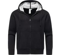 Ragwear Herren Strickjacke Zipper in Sweat-Optik leichte Jacke aus Feinstrick mit Reißverschluss Raggan Zip Black Gr. M