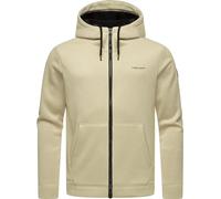 Ragwear Herren Übergangsjacke Strickjacke leichte Jacke aus Feinstrick kurz mit Kapuze Fabian Ecru Gr. S