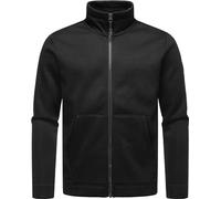 Ragwear Herren Übergangsjacke Strickjacke Zipper in Sweat-Optik leichte Jacke aus Feinstrick mit Reißverschluss Fabbian Collar Black Gr. 4XL