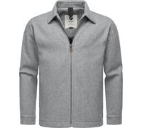 Ragwear Herren warme Übergangsjacke in Woll-Optik leichte Winterjacke für milde Tage mit klassichem Hemdkragen Azzte Felt YOUMODO Light Grey Gr. L