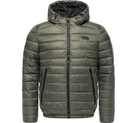 Ragwear Herren warme Winterjacke mit verstellbarer Kapuze in reißfester Ripstop-Struktur Steppjacke Vellos YOUMODO Dark Olive Gr. S