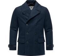 Ragwear Herren warmer Kurzmantel lange Winterjacke mit Reverskragen und modischen Cord-Details Parr YOUMODO Navy Gr. XXL