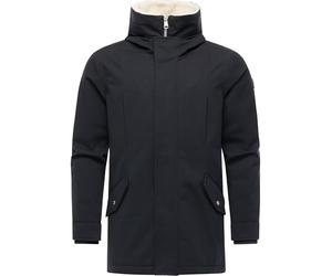Ragwear Herren warmer Parka lange Winterjacke wasserdicht mit Kunstpelz-Applikationen und Rucksackträgern innen Mr Cany YOUMODO Black Gr. L