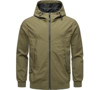 Ragwear Herren wasserdichte und atmungsaktive leichte Übergangsjacke Kurze Sommerjacke mit Kapuze Tyller Bonded YOUMODO Dark Olive Gr. L