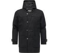 Ragwear Herren wetterfester atmungsaktiver Winter Kurzmantel warme lange Winterjacke Dufflecoat in Wollmantel-Optik mit Kapuze Duffie YOUMODO Black Gr. XXL